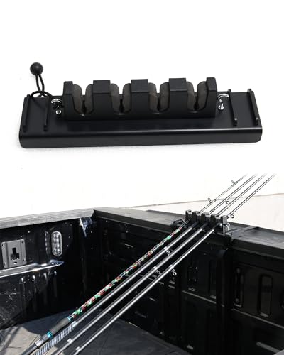 SPIRRELAB Fishing Rod Holder for Truck Tailgate – Holds 4 Poles with...