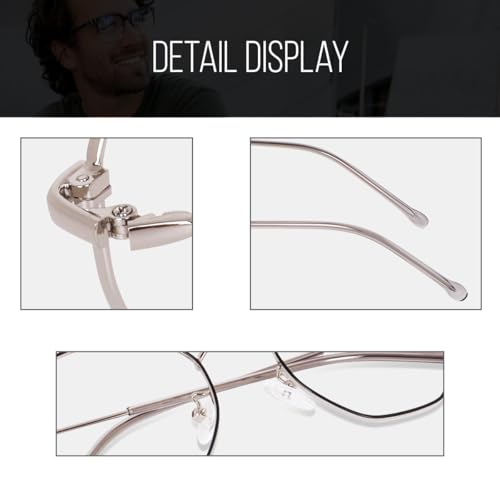 Image of Hexagonal Shape Blue Cut Antiglare Zero Power Computer Eyeglasses For Men And Women | Blue Light Filtering Glasses For Computer And Mobile Use | 100% UV Protection