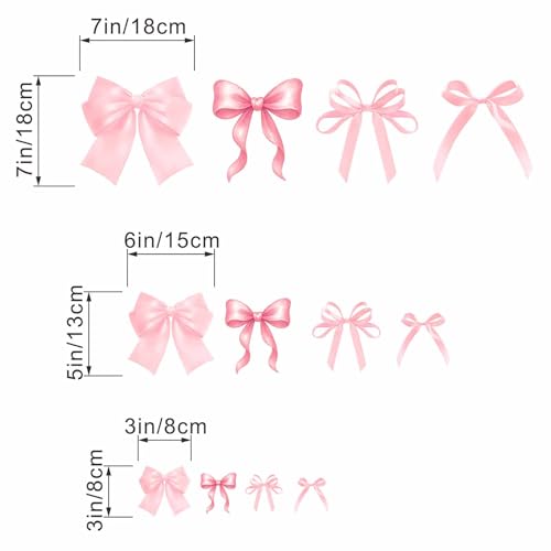 Vinilos Decorativos de Lazo Rosa para Pared Cuarto Niñas miniatura 3
