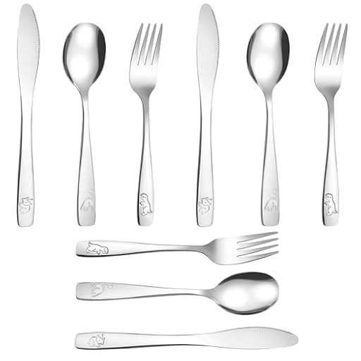 9 Cubiertos Infantiles,Cubiertos Acero Inoxidable,Cubiertos de Dinosaurios Para Niños,3 Forchetta, 3 Cucchiai, 3 Coltelli Seghettati para Niños Hogar y la Escuela | Ya disponible en tu tienda friki favorita! En mundofriki.es!