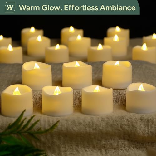 Velas de té con pilas (pack 24) blancas cálidas con efecto parpadeante LED 7