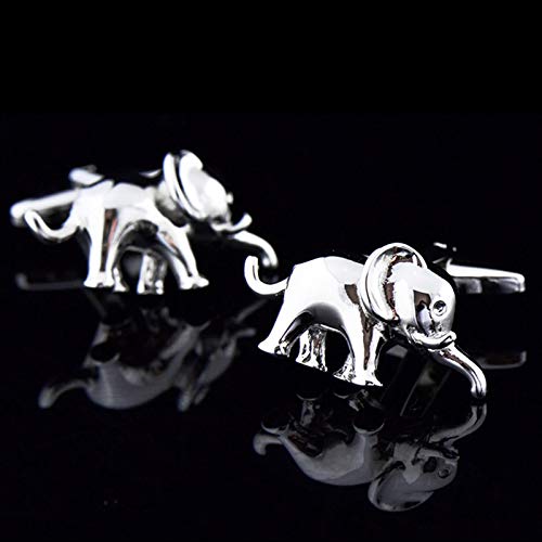 Mancuernillas para hombre KnBoB elefante plateadas miniatura 3