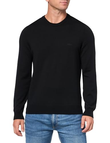 BOSS Men's Small Logo Wool Pullover Sweater