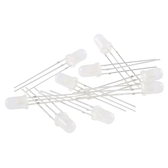100pcs 5mm F5 LED Bi-Color Diffused Common Cathode Round Light Emitting Diode Dual Red and Emerald Green Foggy Two Plug-in DIY Kit