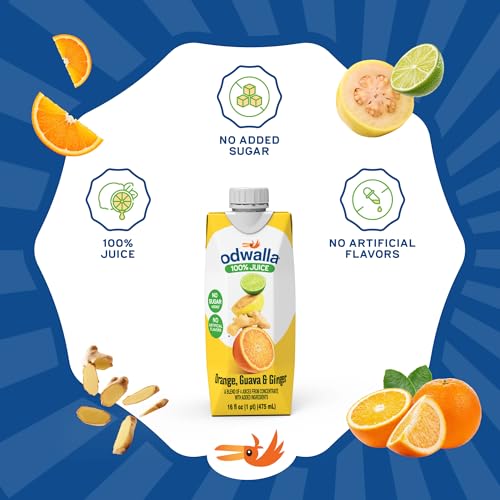 Image of Odwalla Orange, Guava, Ginger Juice - No Added Sugar, No Artificial Flavors or Colors - 16 fl oz (12 Pack)