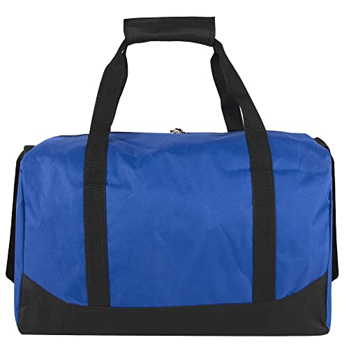 Image of 30 Liter, 17 Inch Canvas Duffle Bags for Men and Women - Travel Weekender Overnight Carry-On Shoulder Duffel Tote Bags, Blue, 17 inch x 10 inch x 10 inch