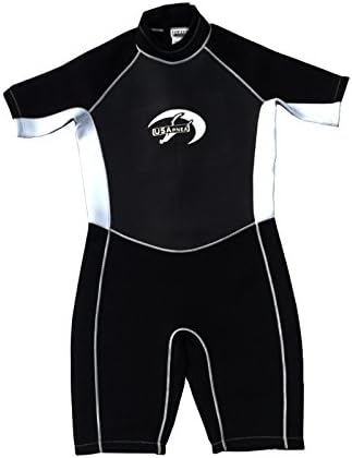USAPNEA Men's 2mm Shorty Wetsuit, XXL, Black/White