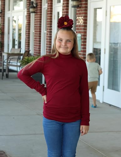 Image of Arshiner Girls Turtleneck Sweater Kids Casual Long Sleeve Knit Pullover Tops