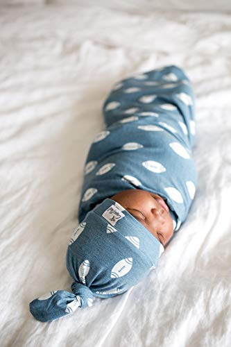 Image of Copper Pearl Baby Beanie Hat Top Knot Stretchy Soft Quarterback