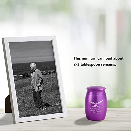 Image of Mini Purple Urn for Human Ashes for Female /Women /Girl Set of 4 | 4 Pack Small Memorial Urn for Ashes for Grandma /Mom /Mother - A Perfect Tribute & Gift for Families (2.7x1.7Inch,Aluminum)