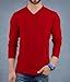 Decrum Mens V Neck T Shirts - Fashion Long Sleeve T Shirt Men [4BUN00064] | LGS MenV Set 2, L