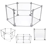 Front Row Foldable Dog Playpen Pen, Durable Indoor Outdoor Portable Crate Kennel Safe Accessories fo