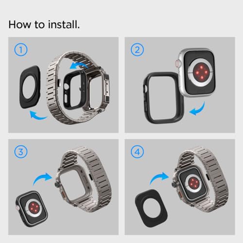 Spigen Metal Armor Pro for Apple Watch Series 9/8/7 45mm Band with Case - image 5
