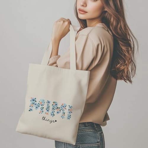 Bolso tote floral para madres con bolsillo interior miniatura 2