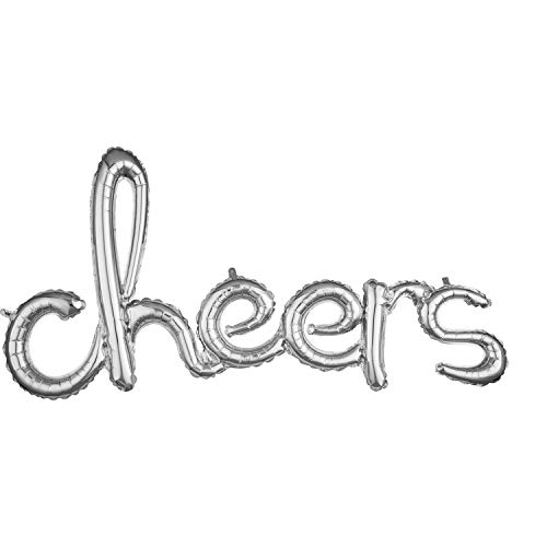Anagram International Phrase Cheers Party Balloon, 40 , SILVER,3688011