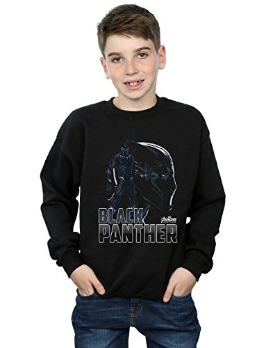 Marvel Boys Avengers Infinity War Black Panther Character Sweatshirt Black 12-13 years