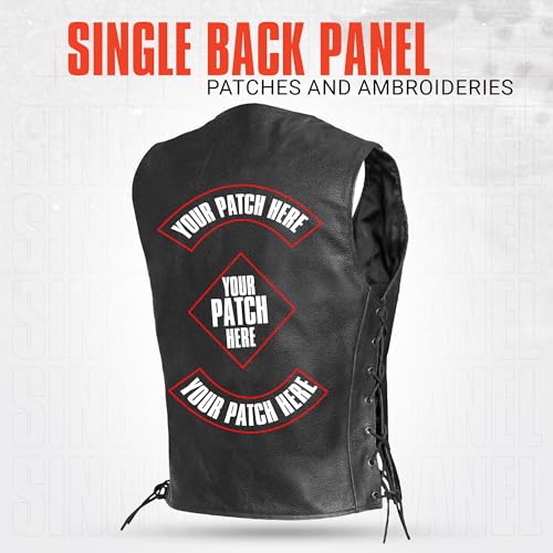 Image of Daniel Smart Women's Motorcycle Vest - Open Neck Leather Biker Vest with Stylish Side Lacing and Storage Pockets