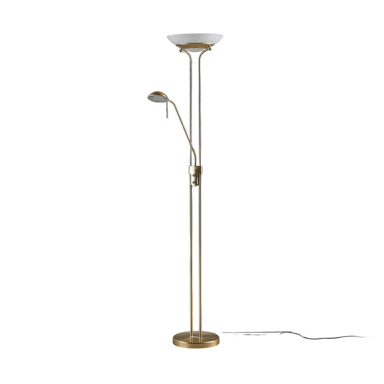 LED Lámpara de pie 'Yveta' en Dorado hecho de Vidrio e.o. para Salón & Comedor (1 llama,) de Lindby | lámpara LED de pie, lámpara de pie, lámpara de pie