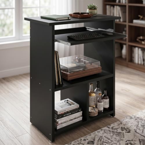 Image of Amazon Brand - Solimo Elite Study Table for Home Office | Engineered Wood Computer & Writing Desk |Black | L 61 x W 35 x H 75 cm