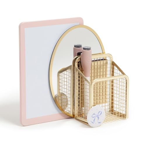 U Brands Magnetic Locker Accessories and Decorating Kit, 5 Piece Set, Locker Organizer, Back to School Essentials, Pink Charming Coquette, Whiteboard, Mirror, and more