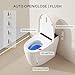Smart Toilet with Built-In Bidet, Heated Seat, Dual Auto Flush, Warm Water & Dry Function, Tankless Design, Foot Sensor, Night Light, and Wireless Remote Control