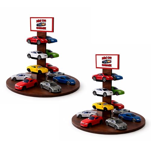 Image of Toy Garage for Hot Wheels Cars - Wall Hanging Car Parking Garage| 12-Car Toy Car Organizer (1:64 Diecast) | MDF /Wood Car Storage for Kids Bedroom & Playroom (Cars Not Included)