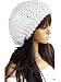 QMY® Slouchy Beanie Winter Lady Women Baggy Beret Chunky Knit Knitted Braided Beanie Hat Ski Cap (White)