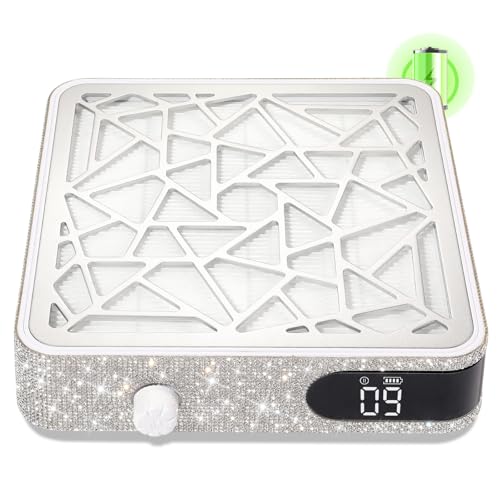 Image of CHRISTINE SHELLY Nail Dust Collector, Cordless Dust Collector Nail Tech, Powerful Vacuum Fan Vent Dust Collector Extractor Dust Suction Machine for Acrylic Nails Polishing, Nail Salon