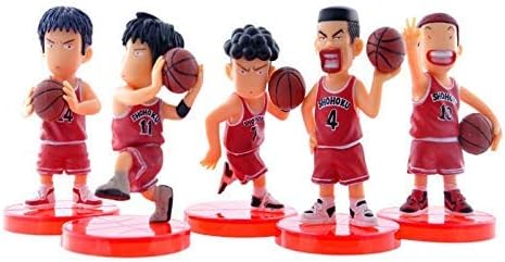 Boenxin Set of 5 SLAM Dunk Action Figure Toys - Sakuragi Rukawa Mini Figure for Home Car Office Decoration