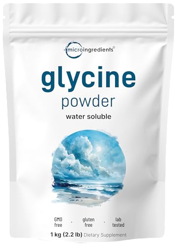 Micro Ingredients US Origin L Glycine Powder 1KG (2.2 Pounds) Glycine 1000mg Per Serving Strongly Supports Muscle Energy Stamina Endurance and Strength No GMOs and Gluten Free