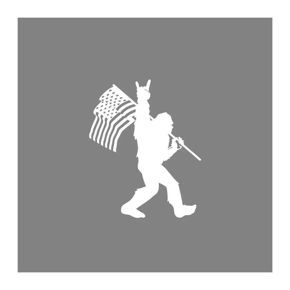 Car Sticker Flag Yeti Decor Decal for Truck SUV Pickup Door Tailgate Vehicle Body Decoration(Glossy White,20x16cm)