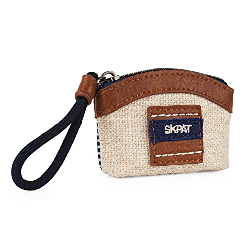 SKPAT - Porte Monnaie Femme - Porte Monnaie Cuir Souple Petit Format - Porte Feuille Feminin - Petit Porte Monnaie Femme Multi Rangements Anti RFID, Bleu Marine