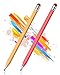 DAXINGXING Stylus Pen for Touchscreen(2Pcs),2-in-1 Heavier Octagonal Retro Stylus,Suitable Stylus Pen for iPad,iPhone,Tablets,and Smartphones,Compatible with Touchscreen Device(Light Yellow/Carmine)