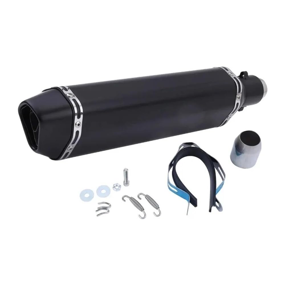 Uniwersalny tłumik wydechowy motocykla 470 mm, aluminiowa rura ucieczkowa Moto pasuje do większości rowerów 125-1000 cm3(Type F with sticker)