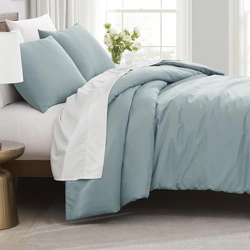 Southshore Fine Living, Inc. Oversized California King Duvet Cover Set Soft Premium Duvet Comforter Cover with Zipper Closure, Includes 1 King Duvet and 2 Matching Shams, Sky Blue