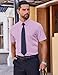 COOFANDY Mens Dress Shirts Collared Short Sleeve Button Up Solid Camp Shirt Fashion 2025 Purple