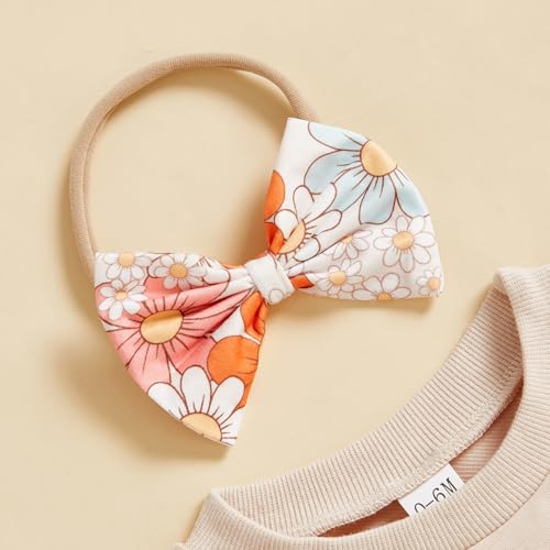 Karuedoo Toddler Baby Girl Clothes Letter Print Long Sleeve Sweatshirt Top Floral Pants Headband Set 3Pcs Fall Winter Outfits4