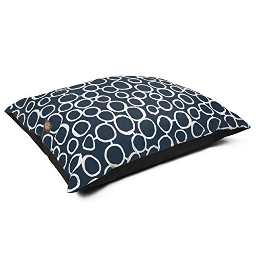 Image of Majestic Pet Rectangle Medium Dog Bed - Washable Non Slip Comfy - Dog Crate Kennel Bed - Medium Breed 35x28 Inch - Fusion Navy