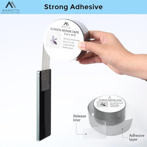 Image of Strong Adhesive Mosquito Net Repair Tape, Waterproof Mosquito Net Tape Roll For Mesh Screen, Window & Door Patch With 2 Tissue tablet [Tape Size 200cm x 5cm]