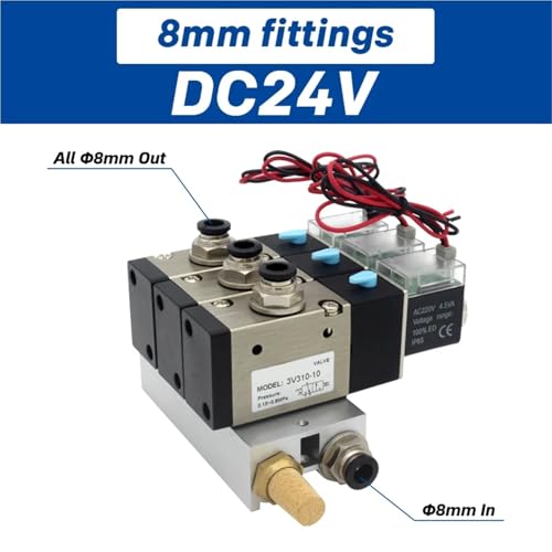 Électrovanne 3V310-10-NO pour centraliser 2 circuits d'air comprimé 12V 220V