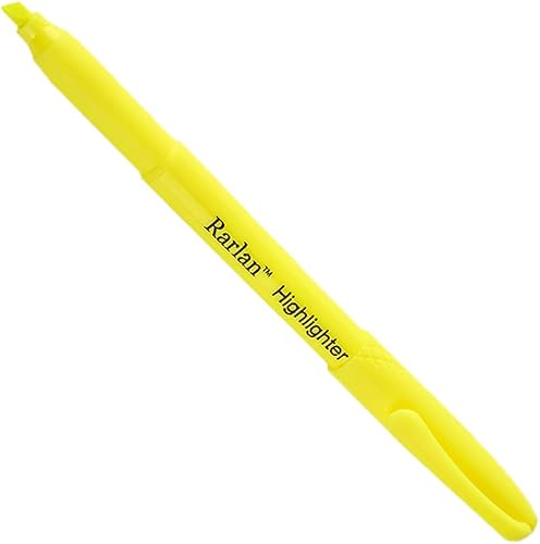 Miniatura 3 de Rarlan Resaltadores, punta de cincel, amarillo fluorescente, paquete a granel de 96 unidades