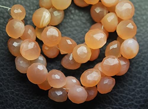 Pierre de lune pêche en oignon facetté pour créer un collier bohème chic