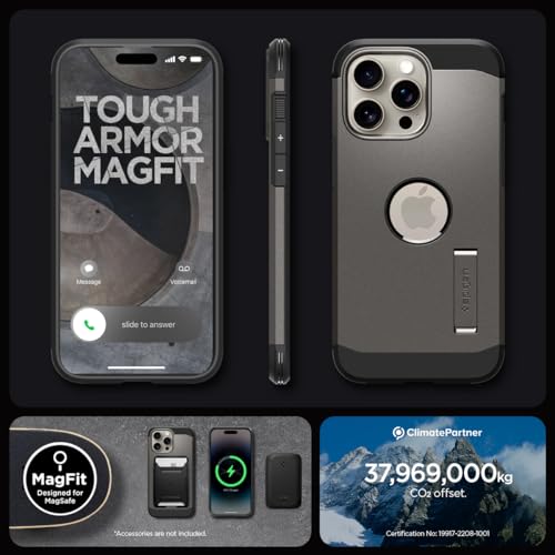Spigen Tough Armor MagFit for iPhone 15 Pro Case, Gunmetal by Spigen - Used condition - Image 8