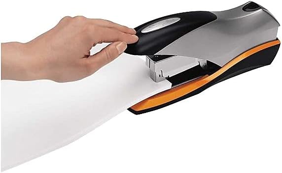 Swingline Stapler, 70 Sheet Capacity, Optima 70, Jam Free, Reduced Effort, Soft Grip, Metal, Silver/Black/Orange (87875)