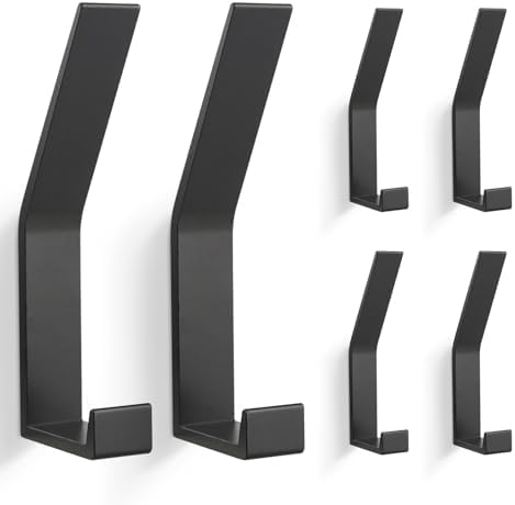 QJKEJI 8 Pcs Crochet Porte Manteau Mural Noir, Patere Porte Manteau