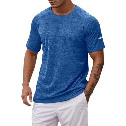 Camiseta de hombre Camisetas deportivas para hombre para deporte y fitness. Ajuste holgado, diseño monocolor, perfecto para primavera y verano, camisetas de fitness que absorben la humedad para hombre
