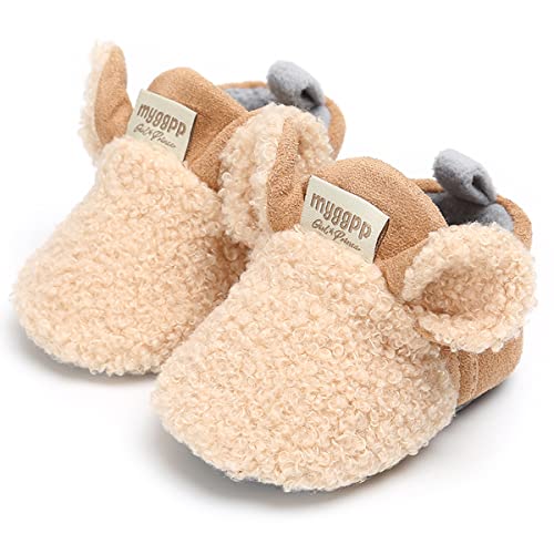 Image of QWZban Baby Booties Infant Newborn Boys Girls Slippers Warm Crib Sock Shoes Indoor First Walkers Prewalker
