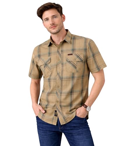 Image of L'MONTE Imported Men's Cotton Casual Checkered Shirts Half Sleeve for Men