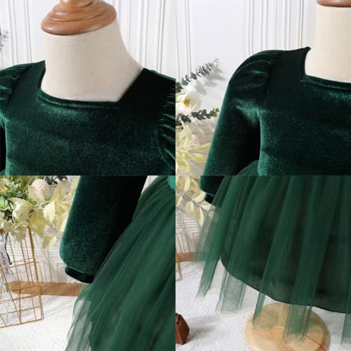 ODIZLI Toddler Baby Girls Velvet Long Sleeve Dress Playwear4