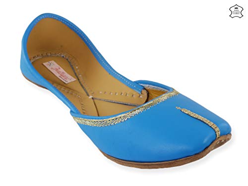 Image of Fulkari Women's Nappa Soft Genuine Leather Juttis | Bite and Pinch Free Jutis | Punjabi Jutti For Ladies | Casual Flat Stylish Mojari | Ethnic Flats For Girls |